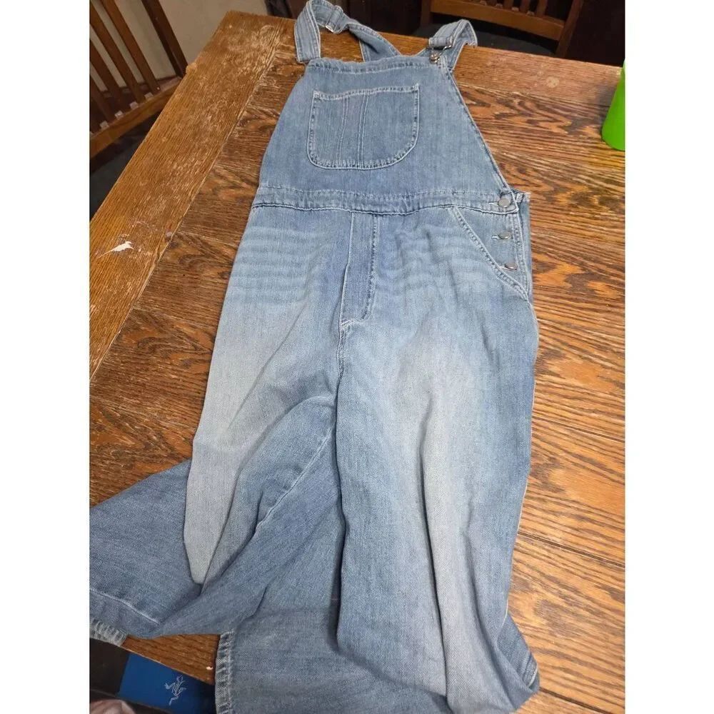 Reformation, River Relaxed Denim Overalls Sz 12